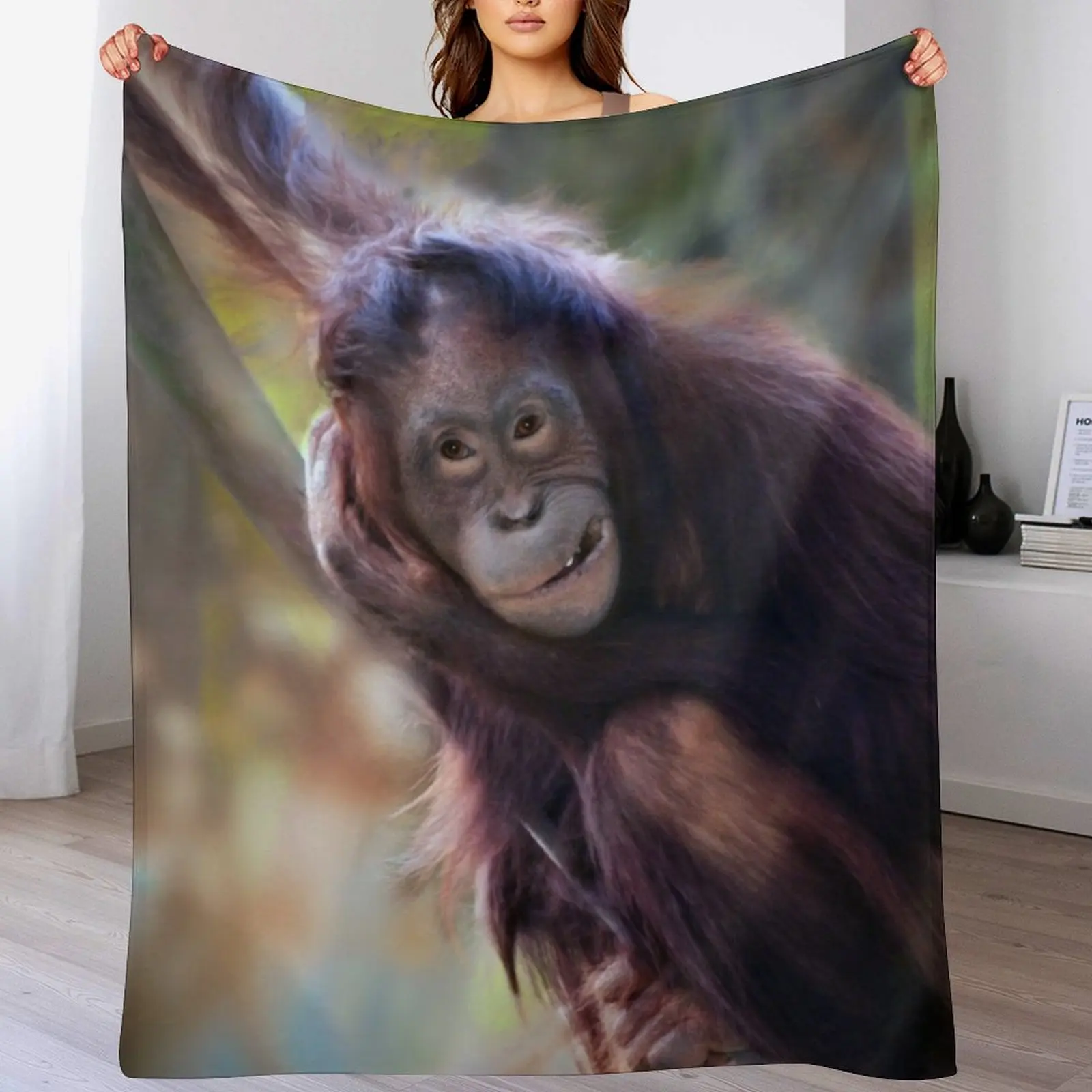 New Orangutan Throw Blanket Luxury anime Blankets