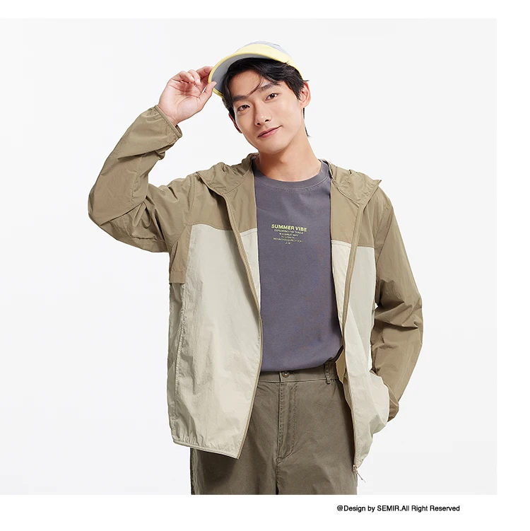 Semir Mens UV Jacket 2026 Hooded Cool Feeling Tops Couple Style Regular Shoulder Casual Fashion Soft Daily Wear