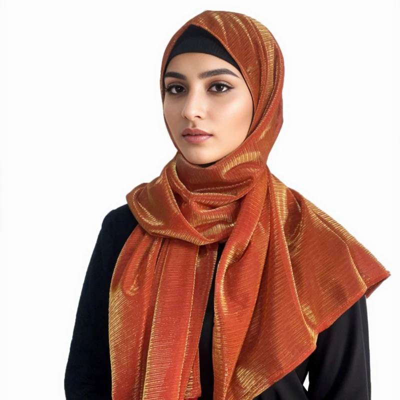 Bufanda de Hijabs musulmanes de gasa para mujer, chales largos, pañuelo para la cabeza, Foulard, turbante islámico, diadema