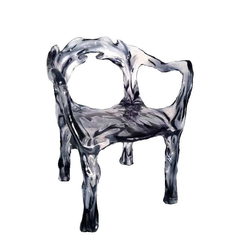 

Modern Light Luxury Italian Original Transparent Crystal Chair Tea Stool Ornament Heterosexual Decoration Leisure Furniture