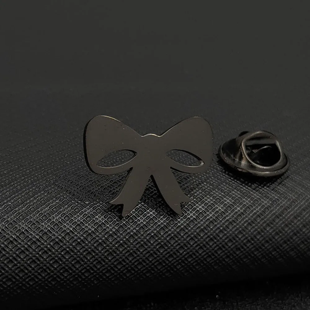 بروش من الفولاذ المقاوم للصدأ بربطة عنق ذهبية مبتكرة من واتي، قلادة حقيبة ظهر عصرية، دبوس طية صدر السترة، هدية شارة للأصدقاء. #4