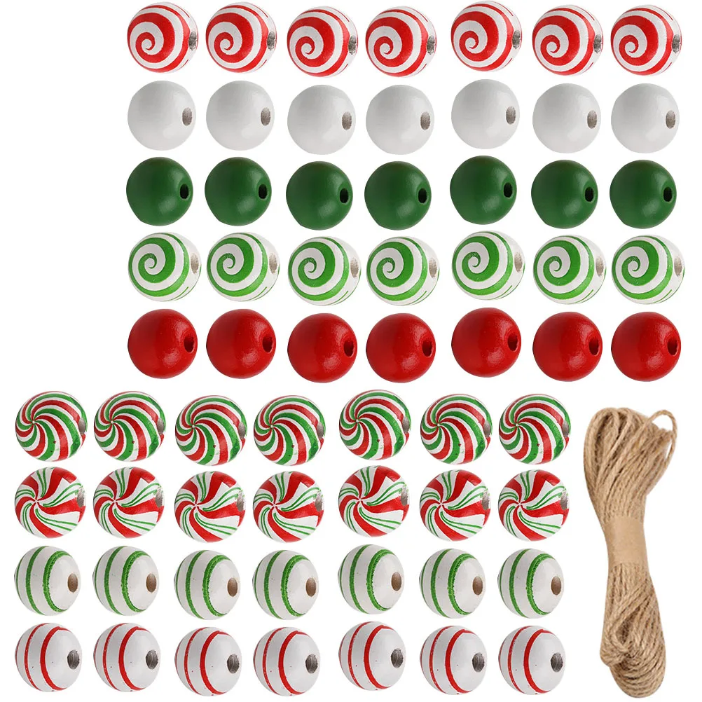 

Colorful C y Wood Beads Christmas Tree Decor Accessories 10m Jute Rope DIY Crafts Bulk Bracelet Earrings Necklace Keychains