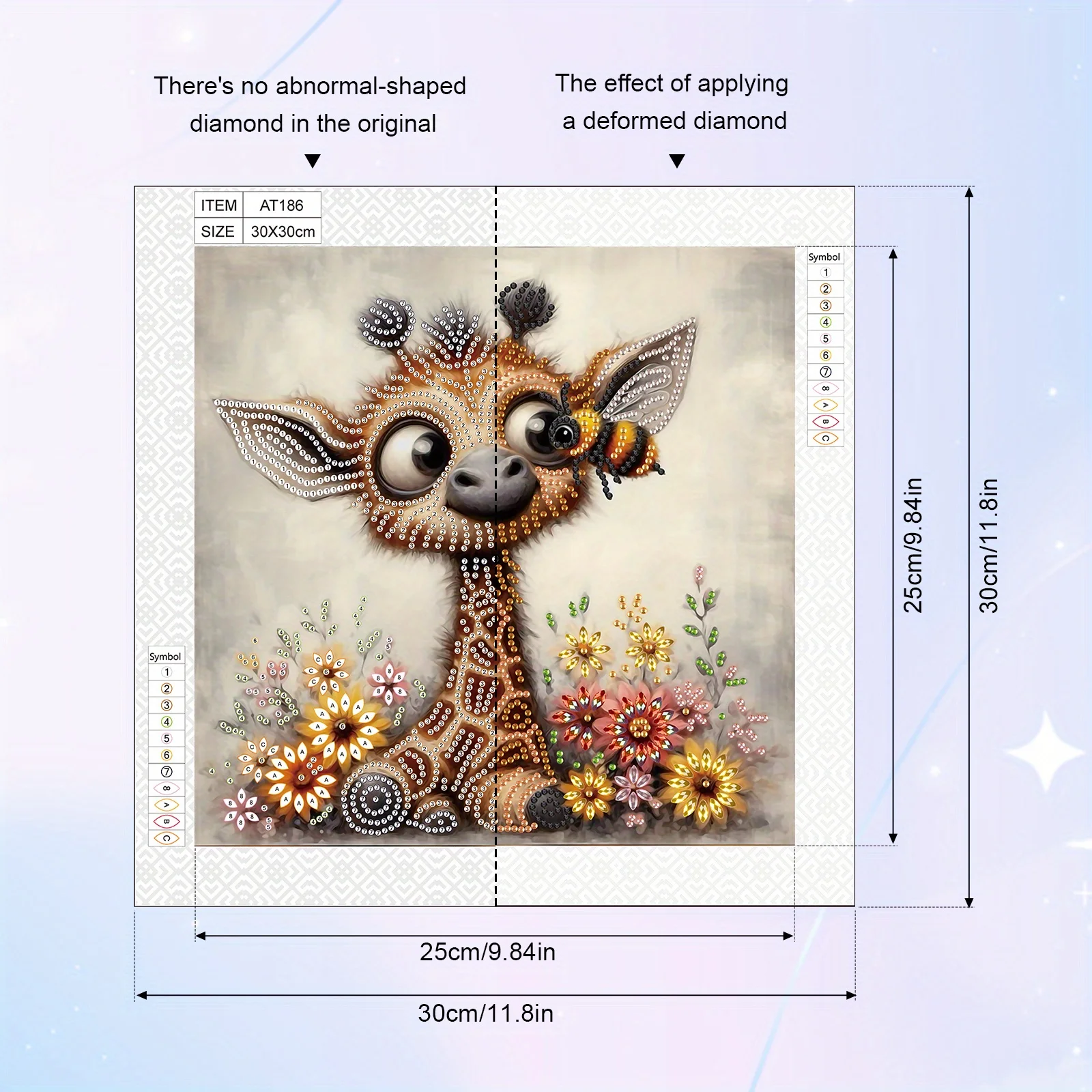 DIY Giraffes and bees 5D Special Shape Diamond Art Kits for Beginners,Diamond Art Painting Kits for Home Wall Decoration Gift