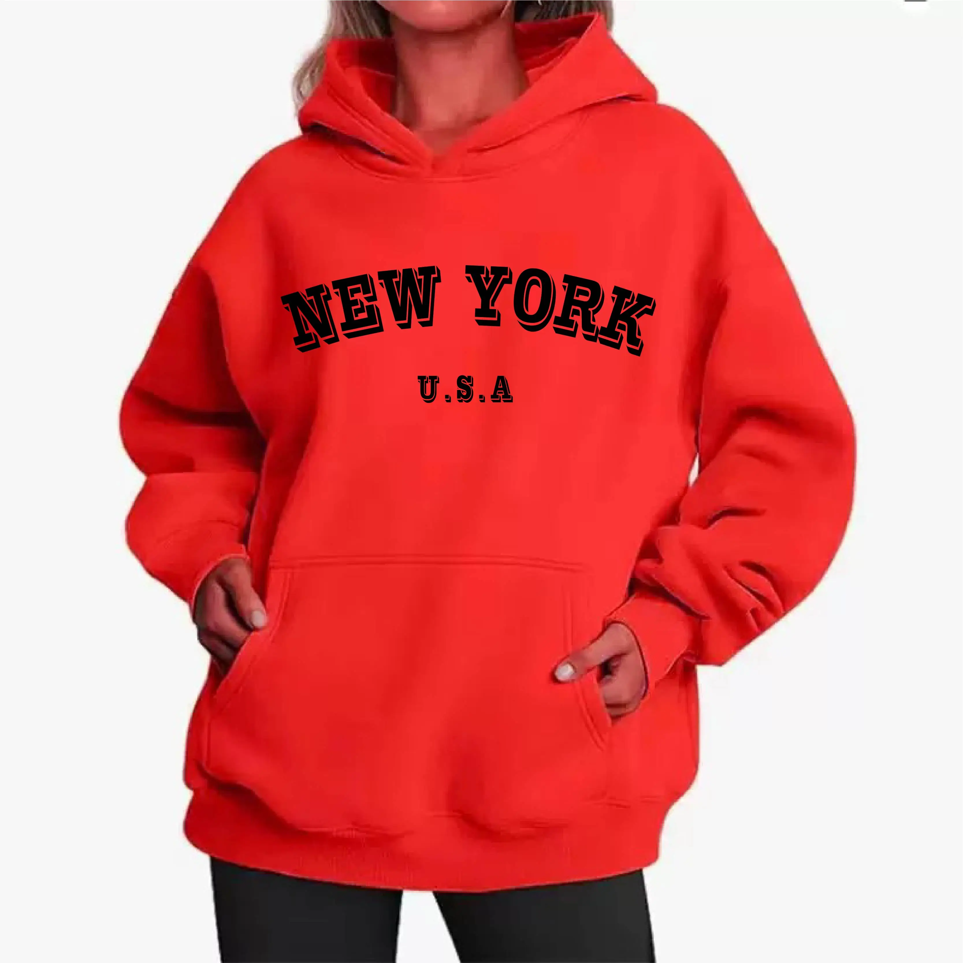 مريح صالح للجنسين هوديي نيويورك الولايات المتحدة الأمريكية حروف البلوز البلوز أزياء عارضة زائد حجم الهيب هوب البلوز #4