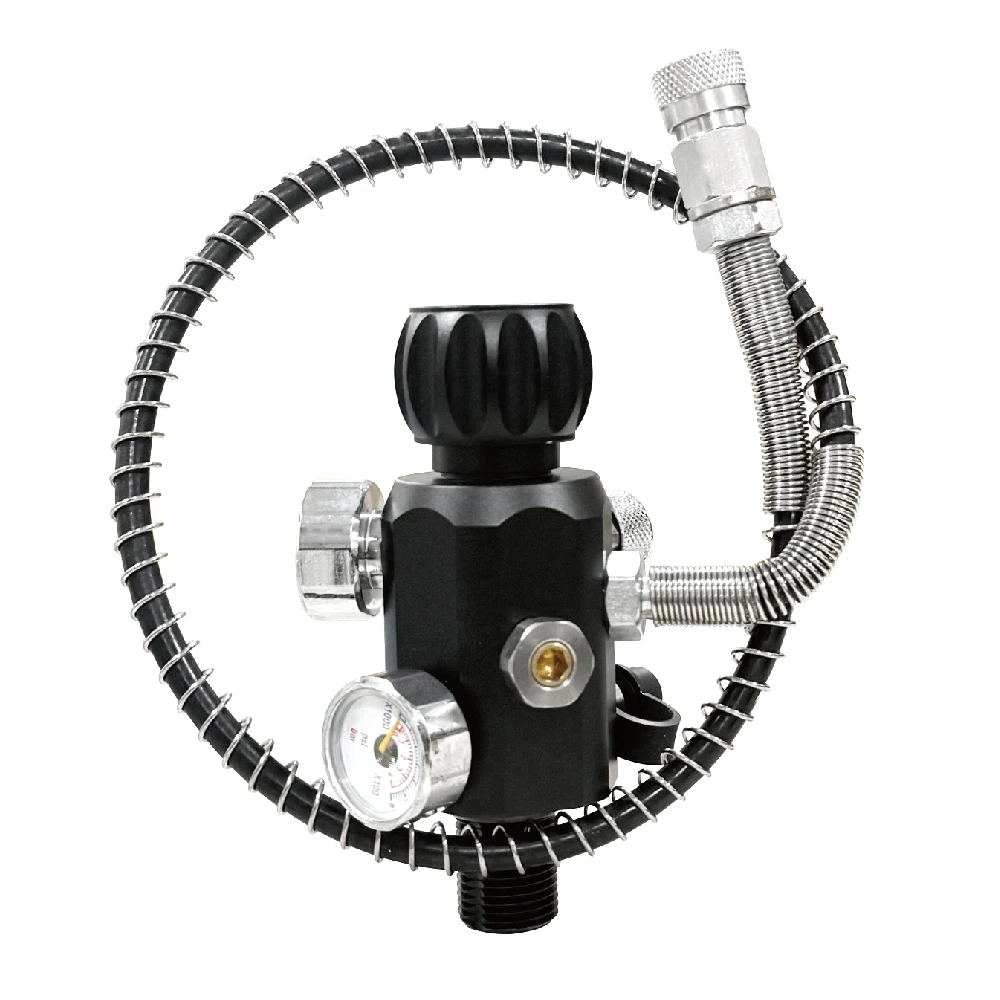 HPA Tank Charging Valve With Regulated Output,M18*1.5 High Pressure Refill Adapter Cylinder Valve With Regulated Output Pressur