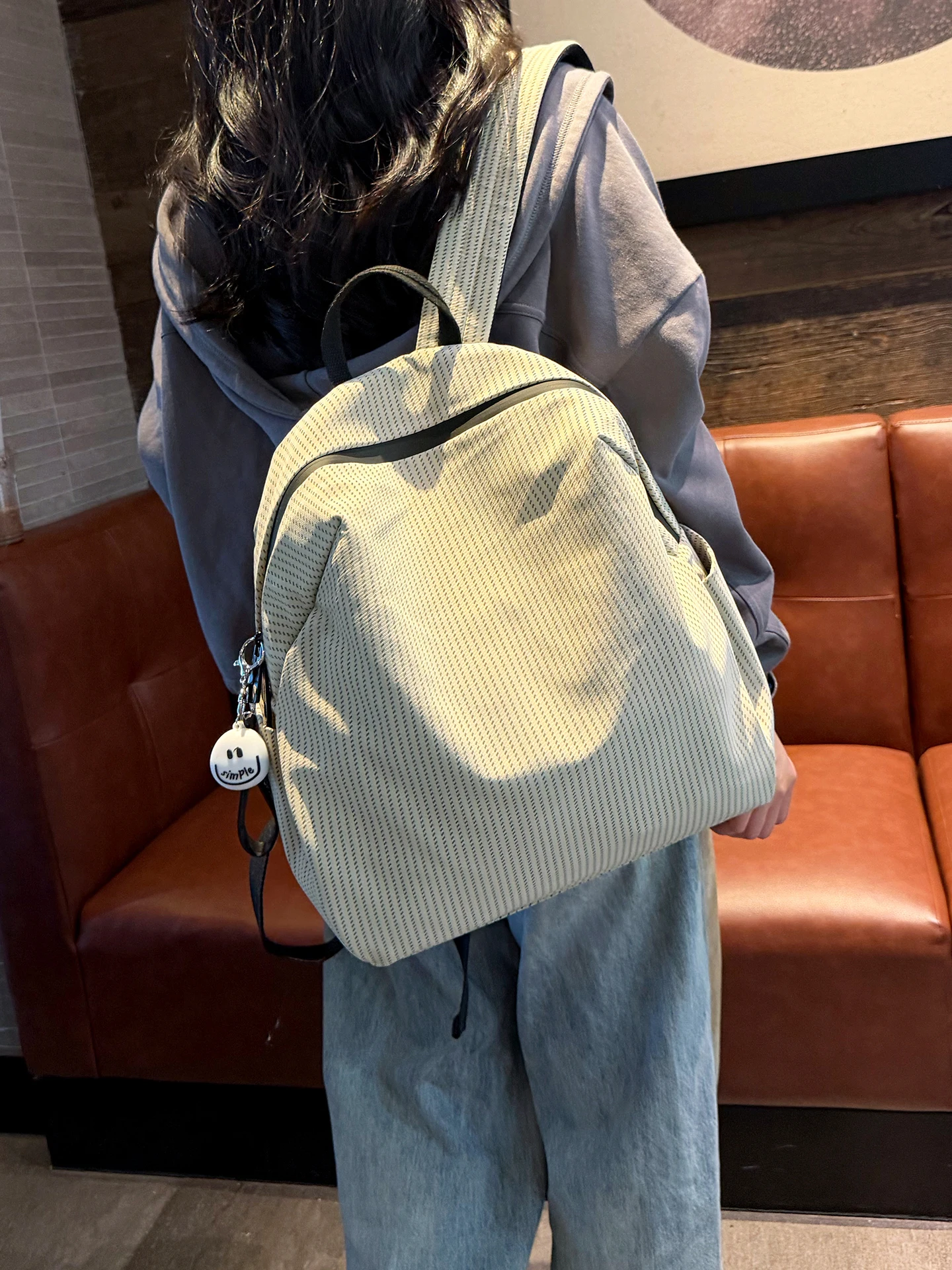 striped-travel-backpack-large-capacity-casual-women's-bag-2026-new-style-lightweight-zinc-alloy-buckle-spring-season-backpack
