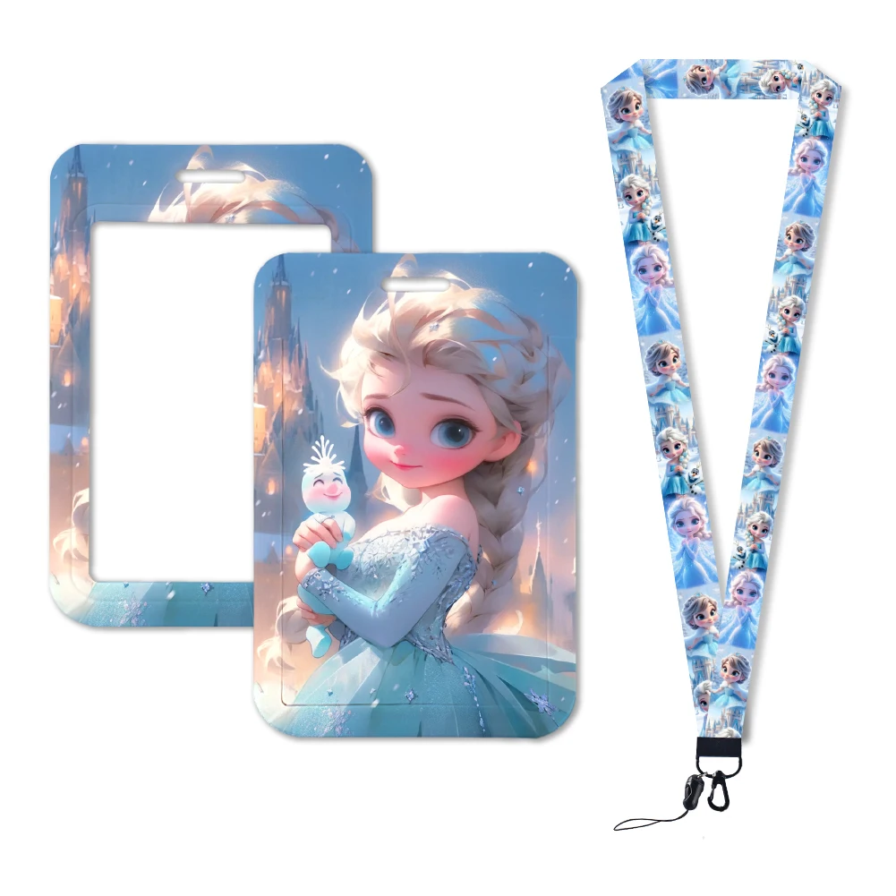 Porte-cartes de style vertical, Disney Princess, film congelé, Elsa, Anna, couverture de carte, campus, porte-cartes, étui pour carte d'identité