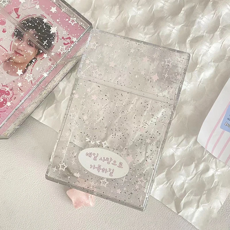 INS Transparent Ins Photocard Holder Storage Box Flip Storage Box Classification Small Card Organizer Storage Case Stationery