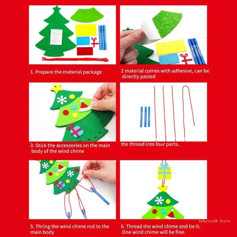 Y4ud windbell diy kits artesanato para crianças carrilhão fazendo material para crianças família reunião festa