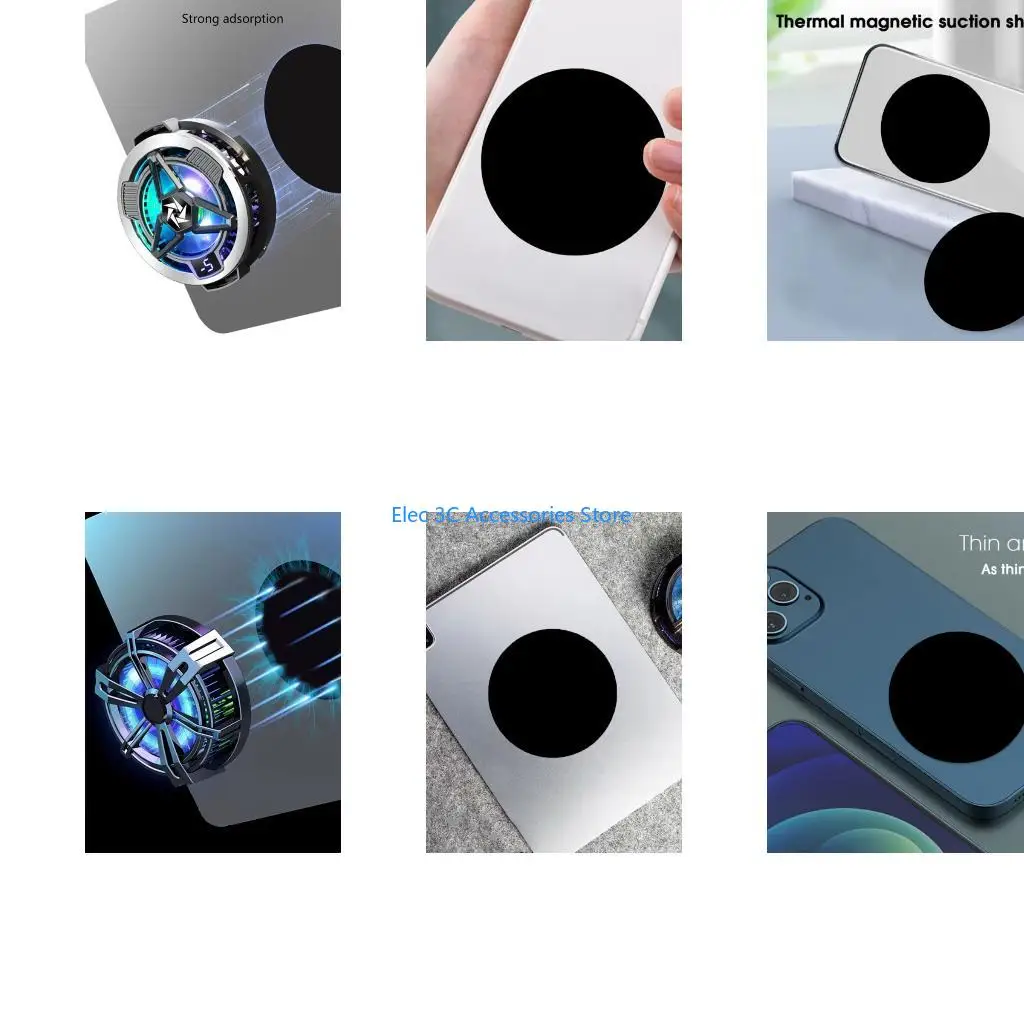 Y51A Phone Cooling Fan Radiator Plate Sheet Sticker Rings Plate Holder Sheet Metal Plate Sheet for Phone
