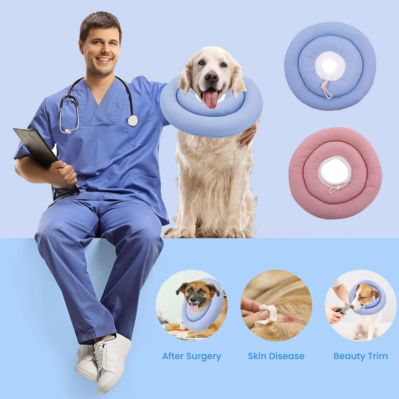 Ошейник для домашних животных, мягкое кольцо, коготь, собака, заживление ран, защита от царапин, защита от лизания, хлопковые ошейники для шеи Элизаветы, товары для домашних животных