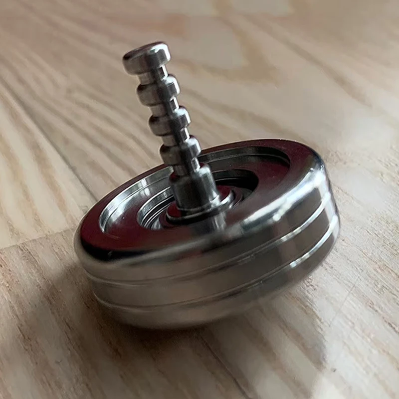 EDC Trottola in metallo Giroscopio da tavolo in acciaio inossidabile Spinner Fidget Giocattoli Adulti Ansia Silenzioso Alleviare lo stress Regali
