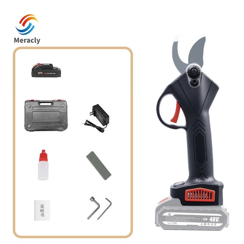무선 전동 정원 전지가위 과일나무 가지 전지가위 두꺼운 가지용 야외 전동 가위 배터리 전원