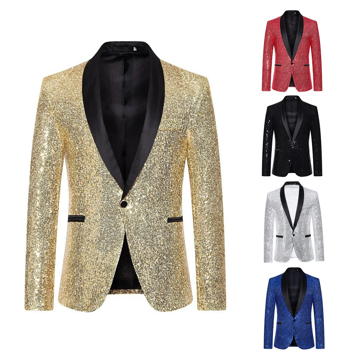 

Spring New Men's Casual Dance Sequined Suit