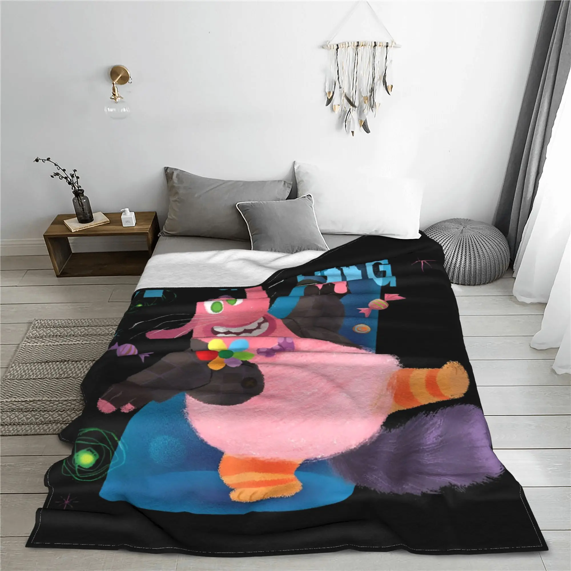 Inside Out Bing Bong Show Good Friend Blanket Cartoon Fleece Funny Breathable Throw Blankets for Bedding Lounge All Season Couch