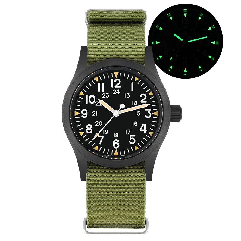 Militado ML05 Vintage Watch VH31 Sweep Second Movement Domed Sapphire Crystal With High Clear AR Coating Luminous 38mm Watches image 3