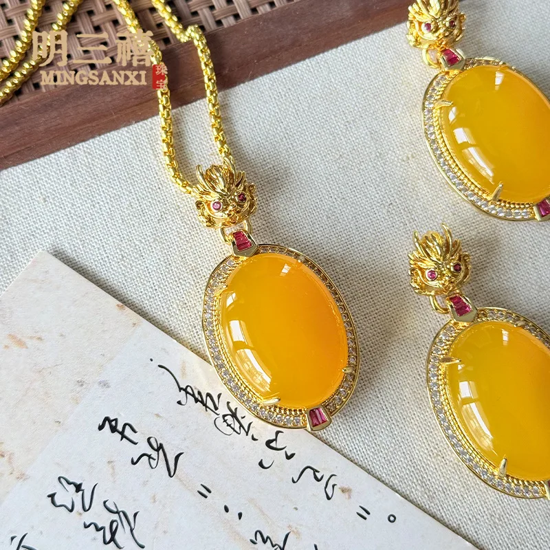 

Натуральный кулон из халцедона цвета ледяного камня, золотистый, с ярким желтым оттенком, роскошное инкрустированное женское украшение