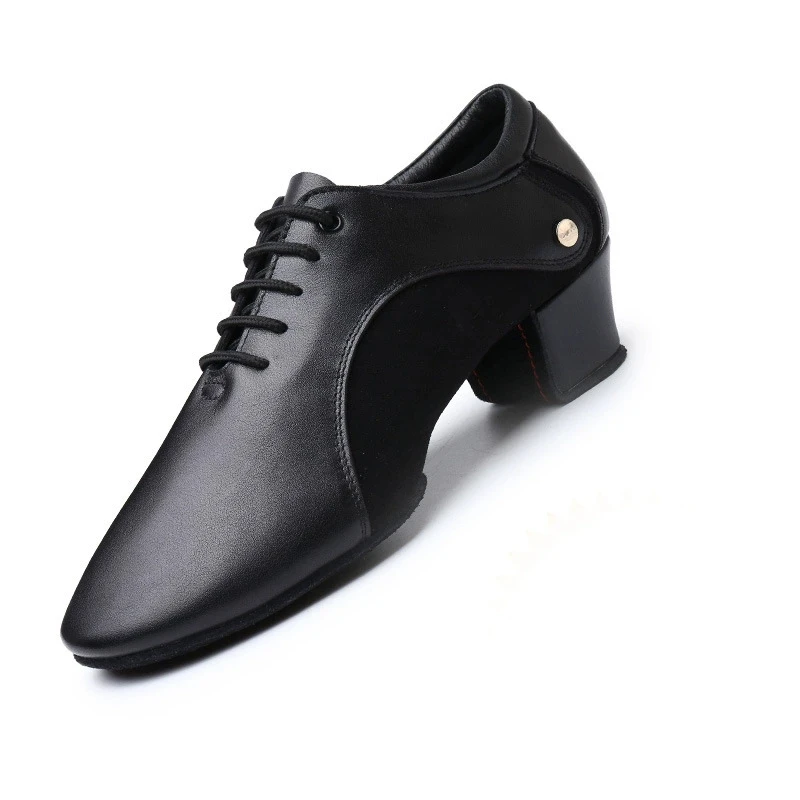 Men Latin Dance Shoes Anti Slip Square Social Ballroom Dancing Shoes Boy Practice Shoes Tango Genuine Leather Sneakers view 4