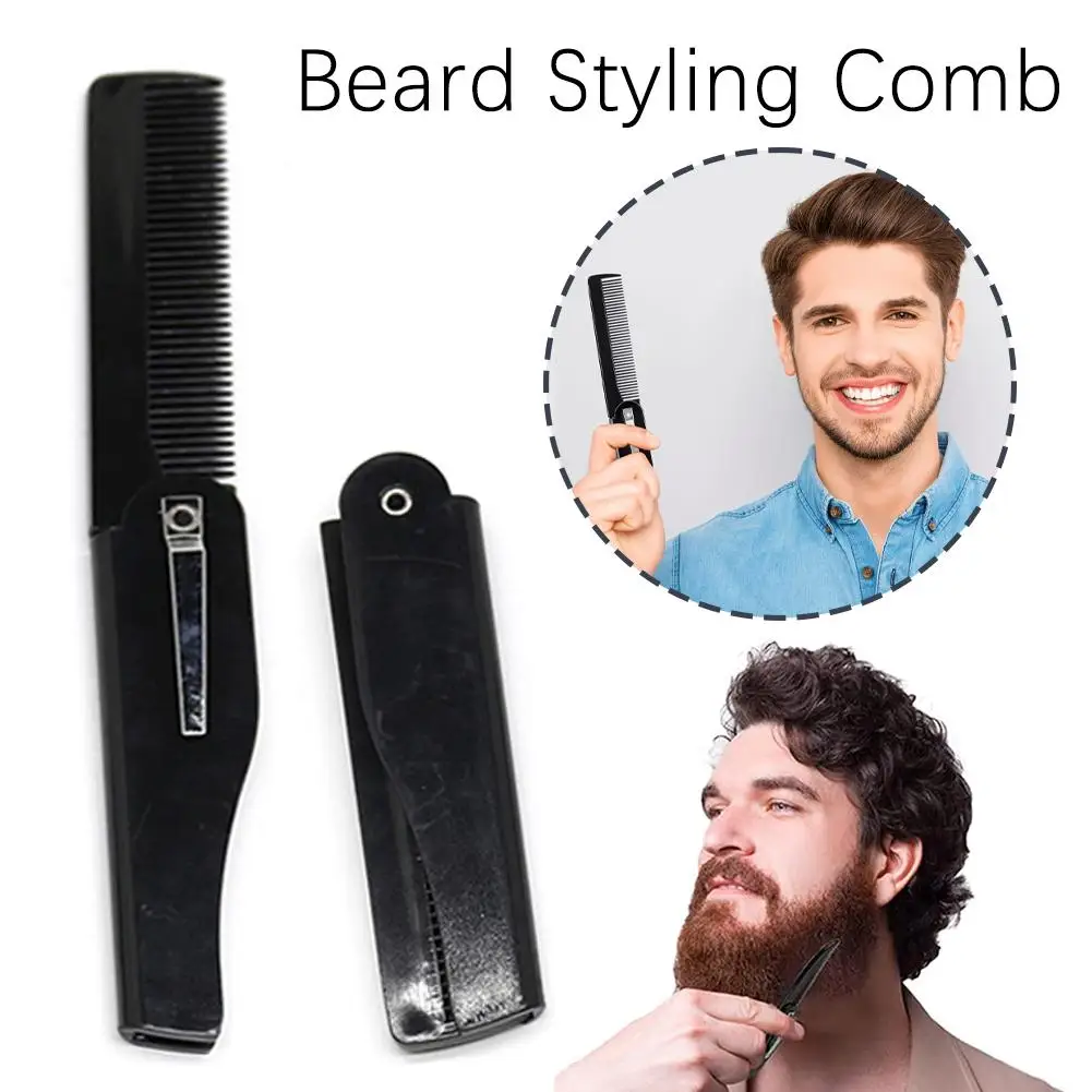 1PCS Portable Beard Combs Portable Folding Pocket Combs For Men Oil Head Hair Styling Product Combs For Man Women U1X2