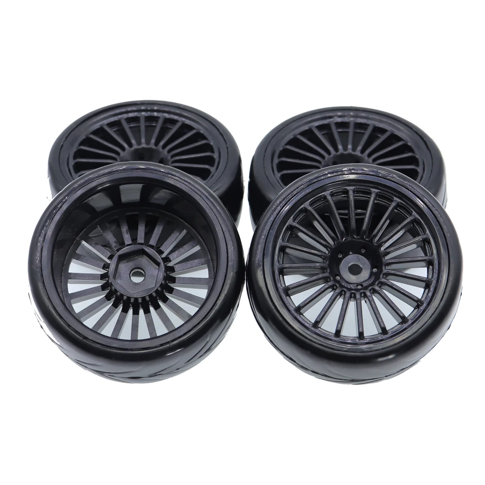 4PCS RC Car 1/10 Drift Tires 60mm Wheel Hub Hex 12mm Rim For RC 1:10 HSP HPI Axial SCX10 On Road Car Traxxas TRX4 Accessories