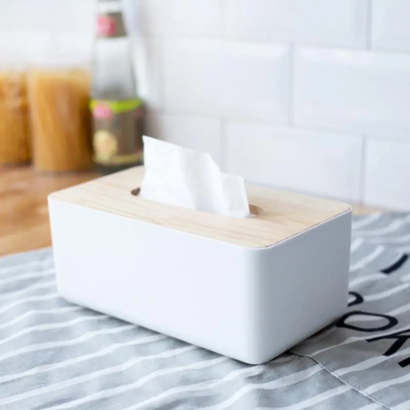 Japanese Tissue Box Wooden Cover Toilet Paper Box Solid Wood Napkin Holder Case Simple Stylish Home Car Tissue Paper Dispenser