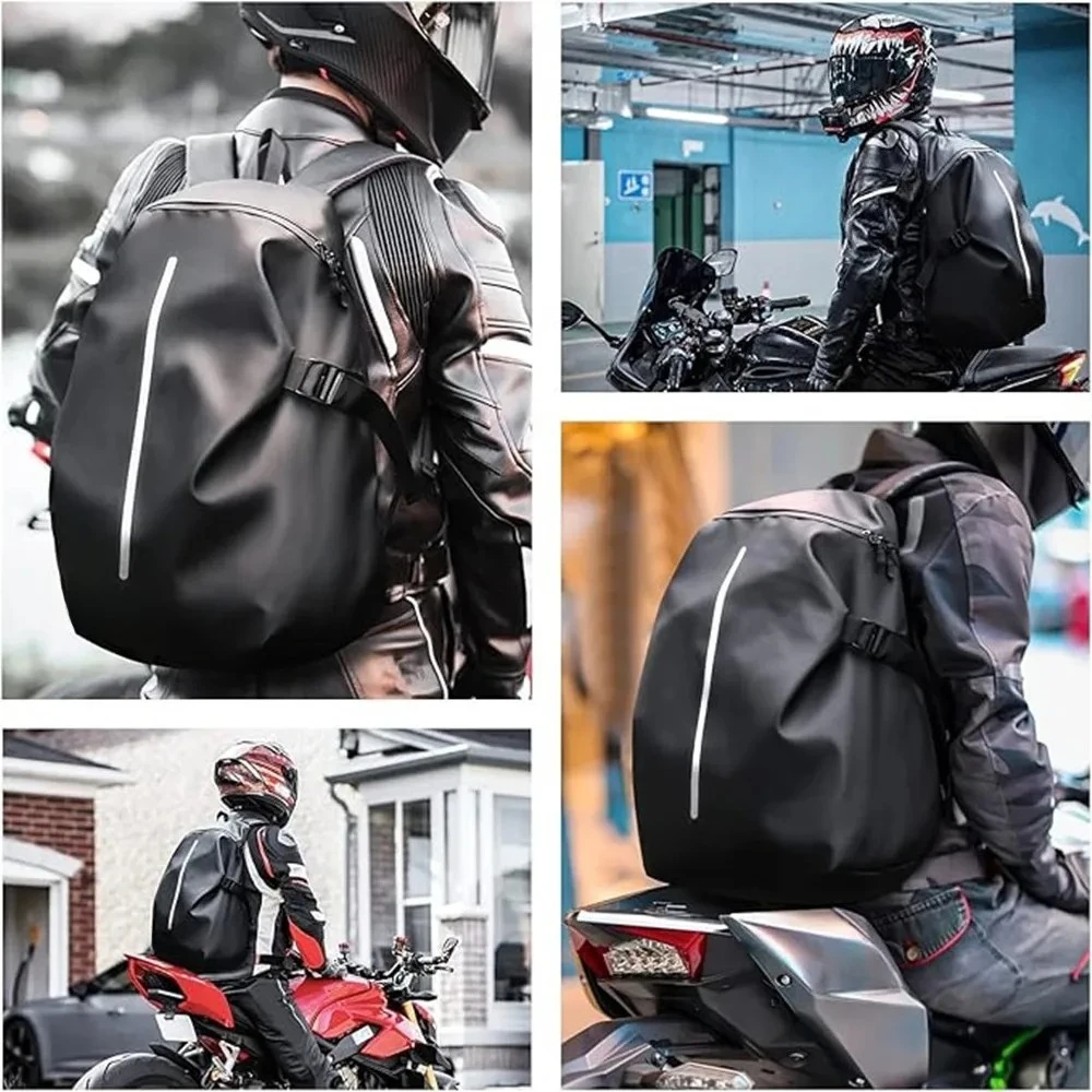 

40L Motorcycle Backpack Large Multifunctional Backpack for Motorcyclists Waterproof Helmet Bag Reflective Bicycle Travel Bags