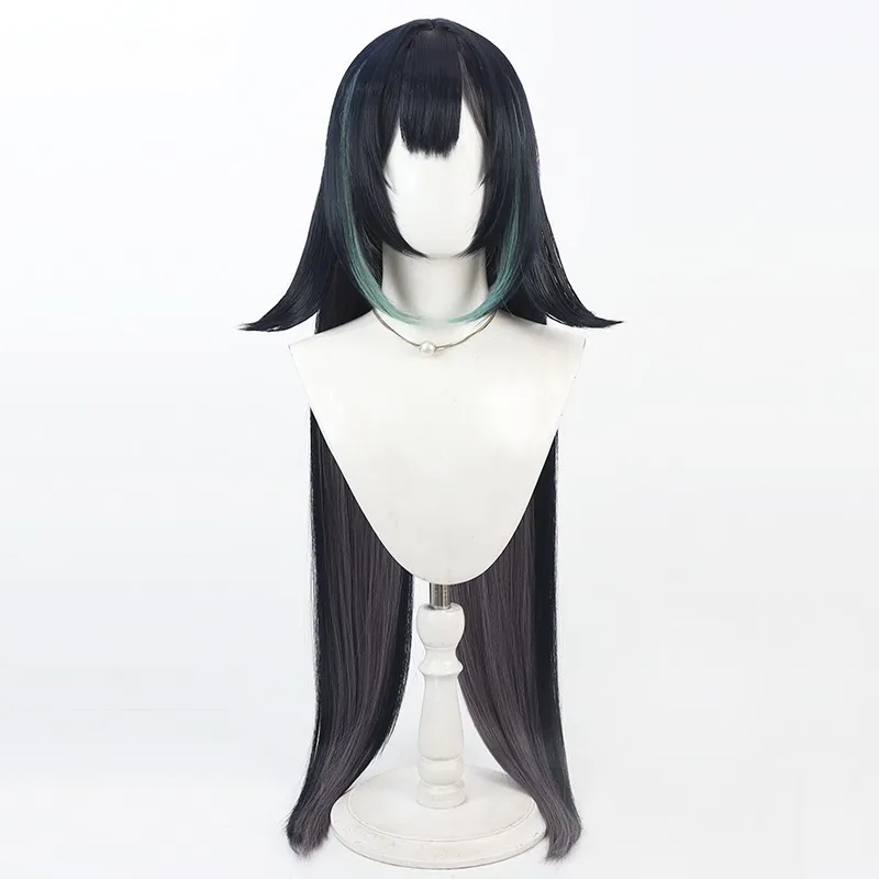 Lan Yan Parrucca Cosplay 1M Gioco LanYan Cosplay Sintetico Nero Capelli Lunghi Parrucca Del Partito di Halloween + Protezione Della Parrucca per Parrucche Cosplay Lan Yan