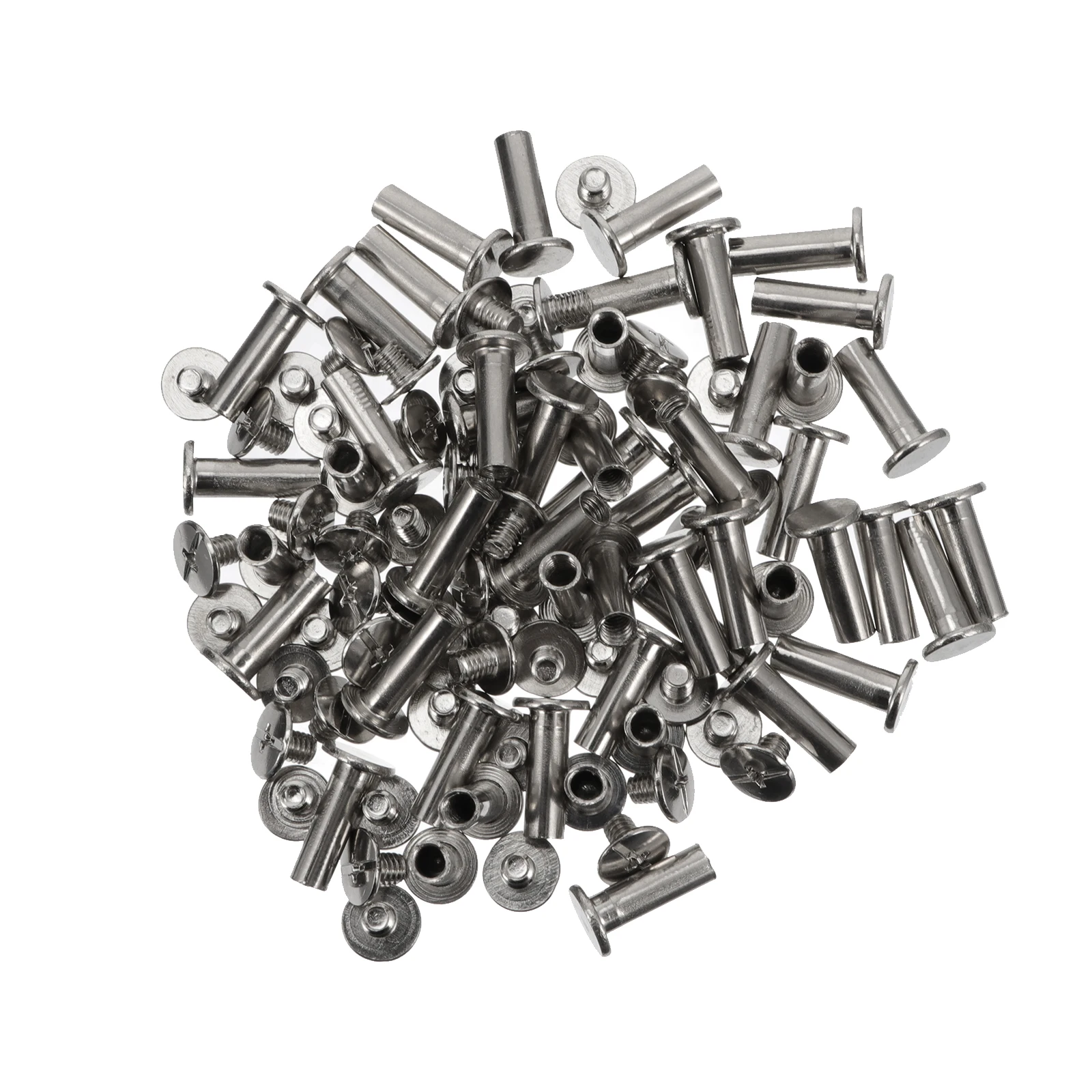 

50 pcs Carbon Steel Screws Screw Posts Nail Rivet Button For Binding Solid Belt Tack Threaded Posts