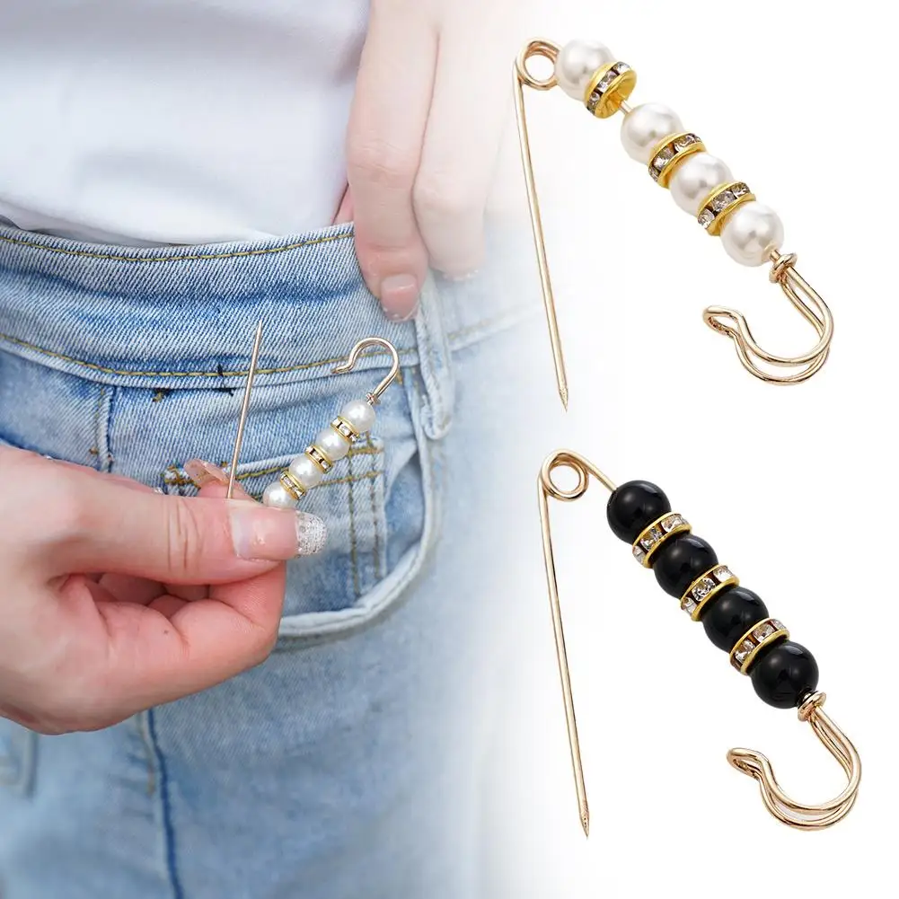 Pearl  Waist Pin Waistband Retractor Trouser Waist Accessories Safety Brooch Pearl Brooch Buckle Pearl Accessories