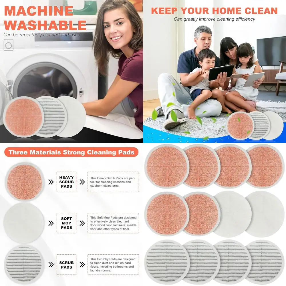 

Bissell Spinwave/Crosswave Replacement Mop Pads Set - 12 Pack for Hard Floors & Pet Hair