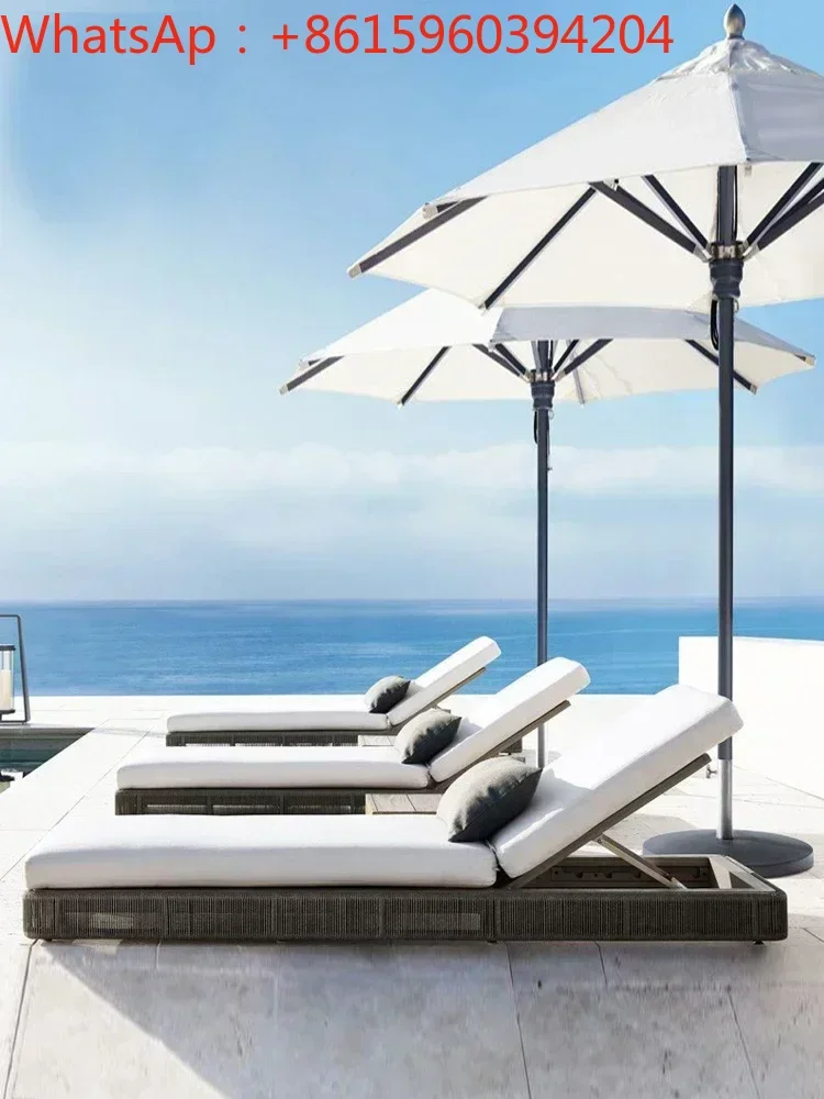

Customized outdoor sofa courtyard teak rattan chair designer villa hotel outdoor teak leisure rattan sofa homestay