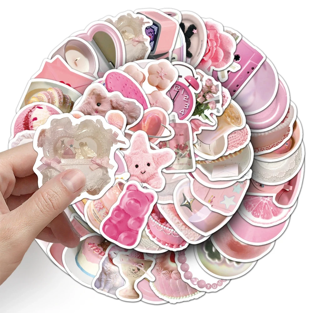 

10/30/50/100pcs Pink Aesthetic Girl Cartoon Graffiti Stickers INS Style Decals DIY Skateboard Phone Scrapbook Kids Sticker Toys