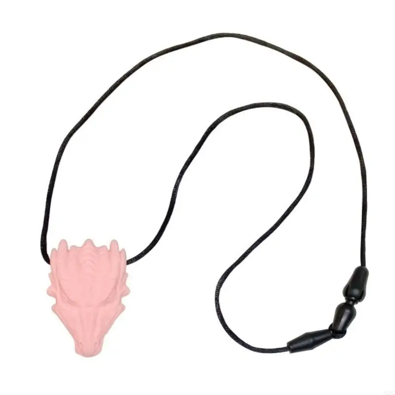 A5YC Collana con ciondolo per dentizione in silicone con design a forma drago carino da 0 a 3 anni