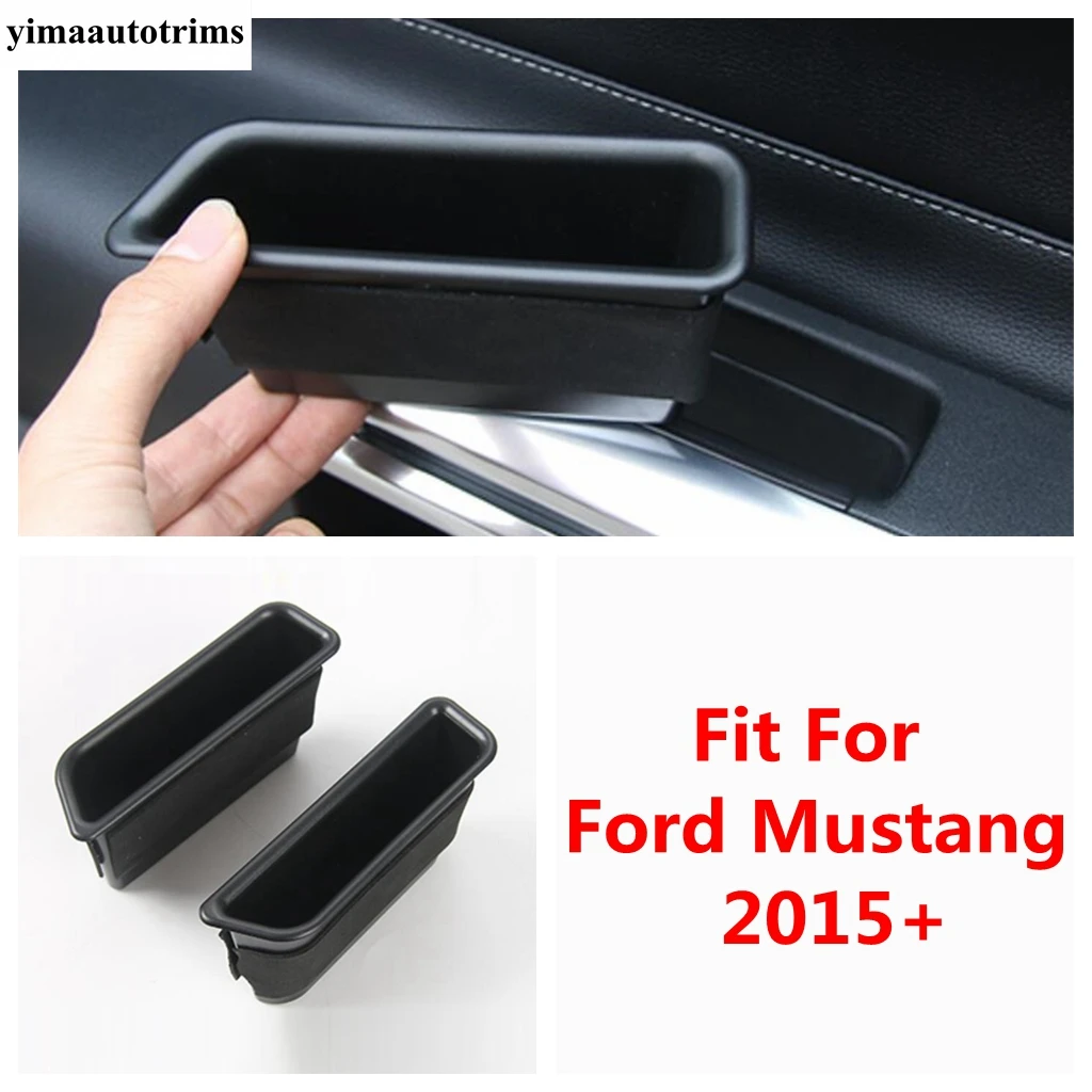 

Car Inner Door Handle Storage Box Armrest Container Phone Coin Holder Tray For Ford Mustang 2015 -2020 Accessories Interior Kit