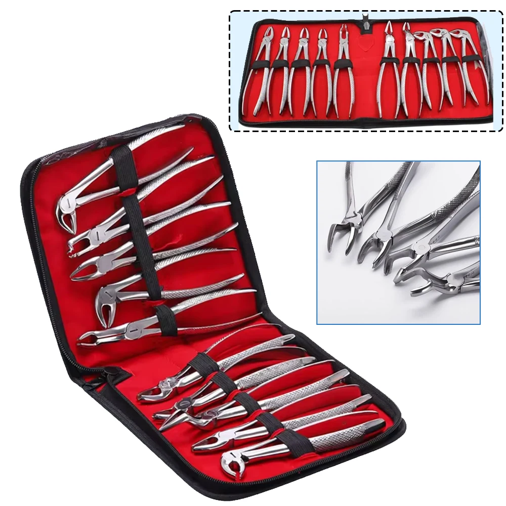 

10pcs Dental Extraction Forceps Kit Surgical Tooth Forceps for Adults Dentist Tools Oral Surgery Instruments