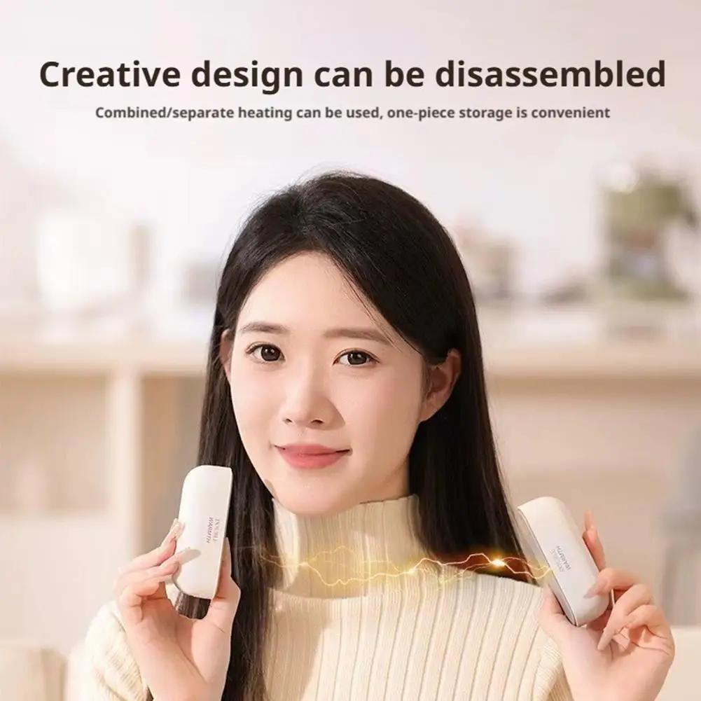 Aquecedor de mãos usb magnético portátil design dividido almofada de aquecimento recarregável criativo casa viagem escritório calor das mãos