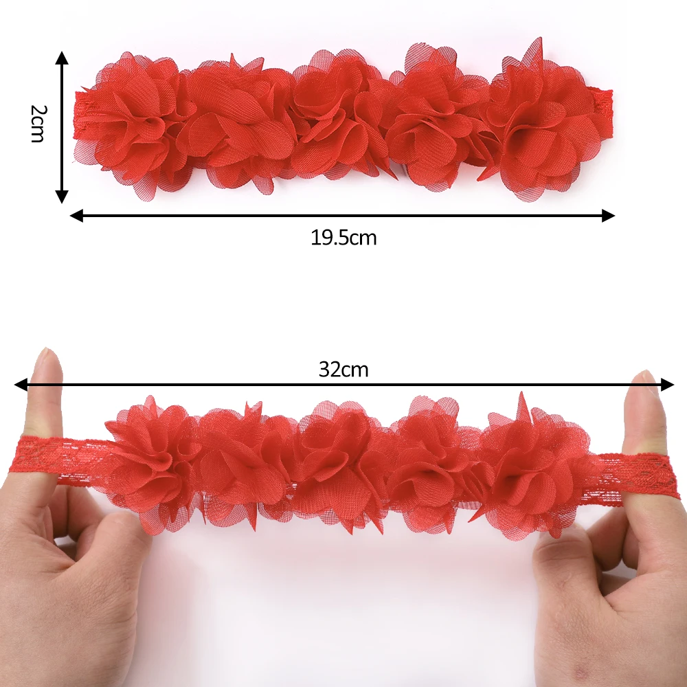 Diademas florales de gasa para bebé, accesorios para niños, cosas para bebés, bandas de goma para niñas, accesorios
