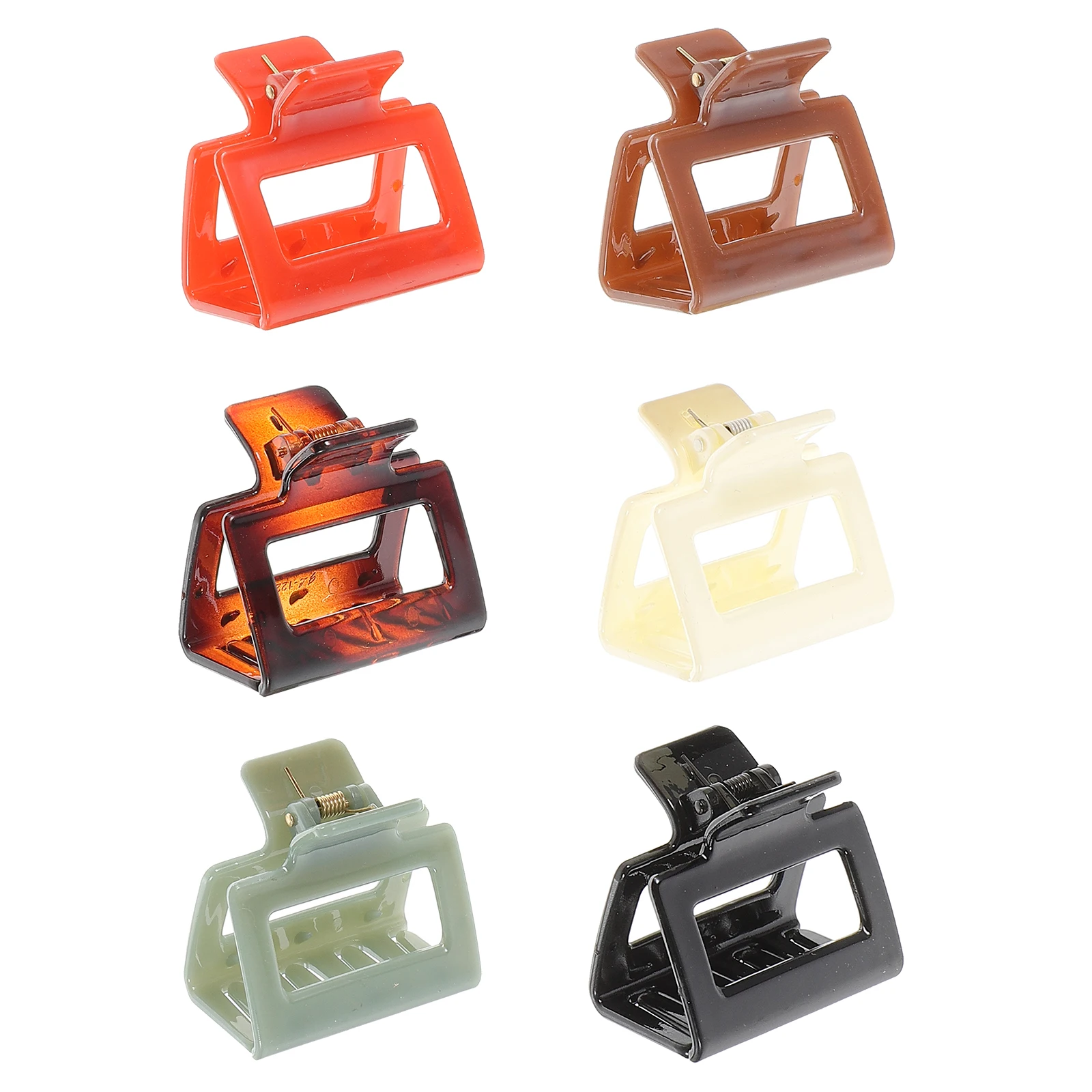 

6pcs Square Claw Hair Clips Small Medium Plastic Women Bobby Pins for Thick Short Hair Hairpin Styling Accessories