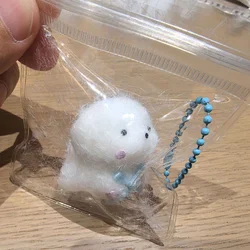 2pcs Kawaii Mini Flocked Little Milk Dog Lamb Fidgety Irritability Toy Keychain School Bag Pendant Adult Stress Relief Kids Gift