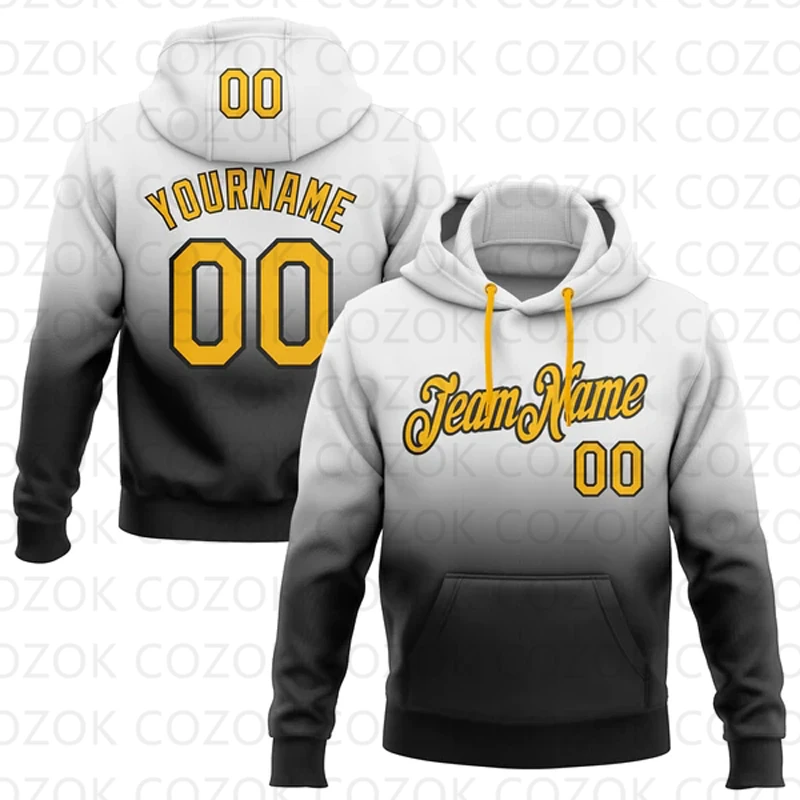Customized Hoodie Black White splicing Jersey 3D Printed  Unisex Pullovers Hoodie Casual Sweatshirts
