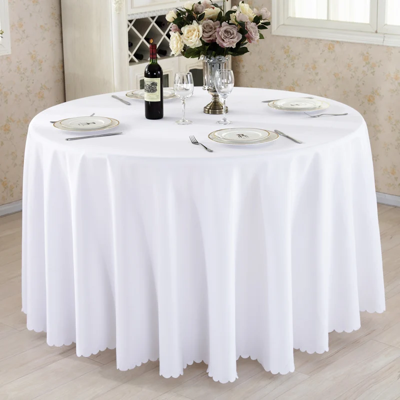 1PCS/LOT Wholesale Polyester Round Tablecloth For Wedding Hotel Decor White Table Cloth Square Table Linen Dining Table Cover