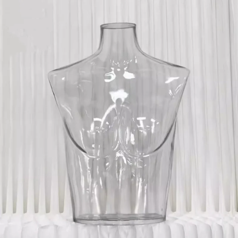 

Mannequin couture Plastic Handless Upper Body Bracket Mannequins torso for clothes Woman's Wear Display Cutout Props Transparent