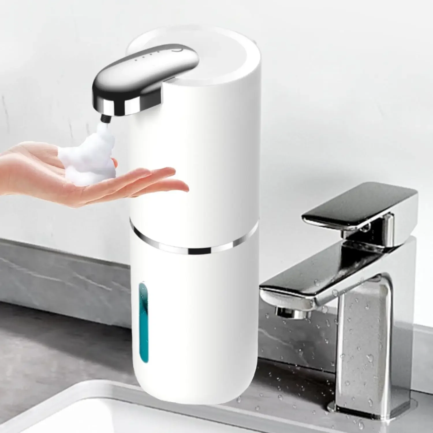 380ml Electric Sanitizer Dispenser Electric Wall Mounted Motion Sensor Waterproof Soap Dispenser Pump for Bathroom Kitchen Dish