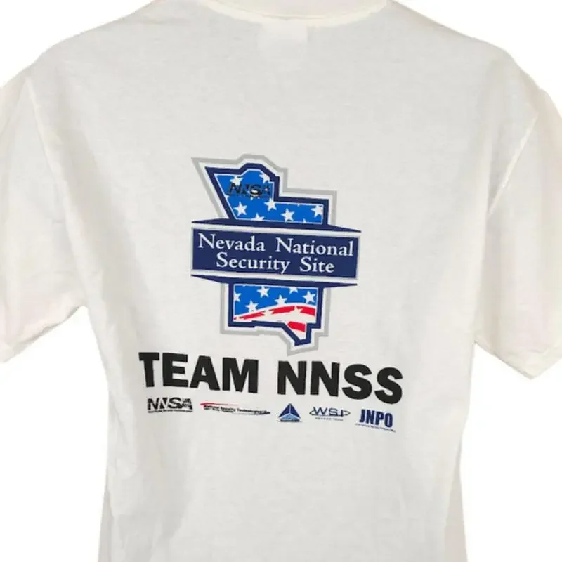 Vintage Nuclear T Shirt Mens Size Medium White Y2K Nevada National Security Site