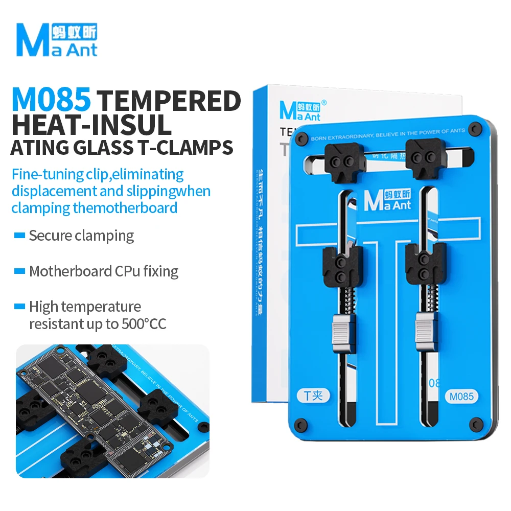 MaAnt M085 Tempered Insulated Glass T-Shaped Repair Clamp for Mobile Phone Tablet Repairs Motherboard PCB CPU IC Chip Fixing