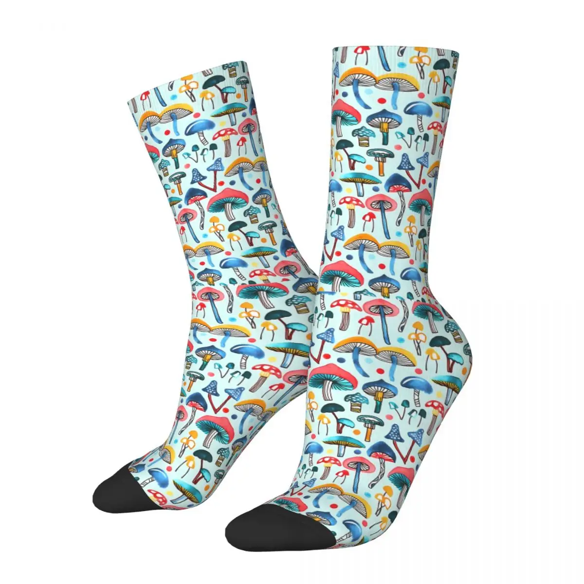 

Funny Happy Men's Socks Alice's Mushrooms Retro Harajuku Mushroom Hip Hop Seamless Crew Crazy Sock Gift Pattern Printed