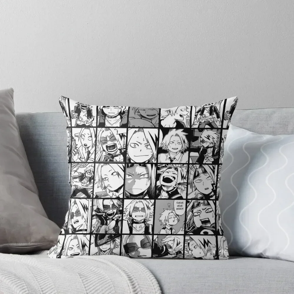 denki - manga panels black and white version Throw Pillow pillowcases for sofa cushions anime girl pillow