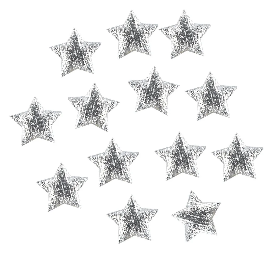 100pc Gold Silver Cloth Christmas Five-pointed Star Confetti Home Decoration Christmas Tree Ornaments