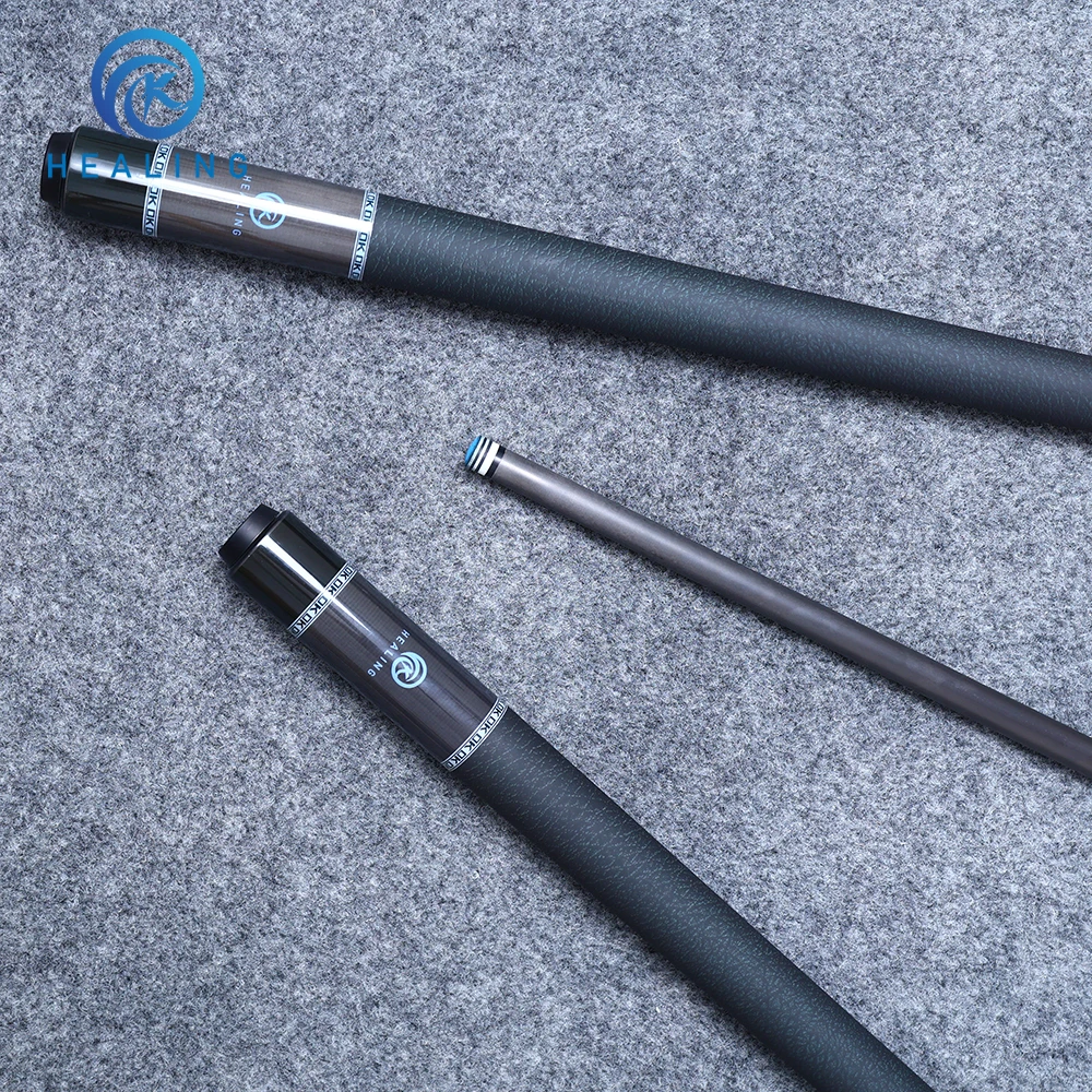 Carbon Fiber Billiard Cue Black Technology New 12.4mm Tip Play Cue UV Printed Grip Pool Game Professional Billiard Cues 2023