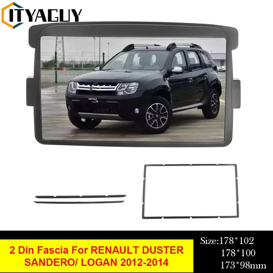 Double Din Car Frame Fascia For RENAULT Duster Symbol Captur DACIA Duster Trafic DVD Stereo Dashboard Refitting Bezel Trim Kit